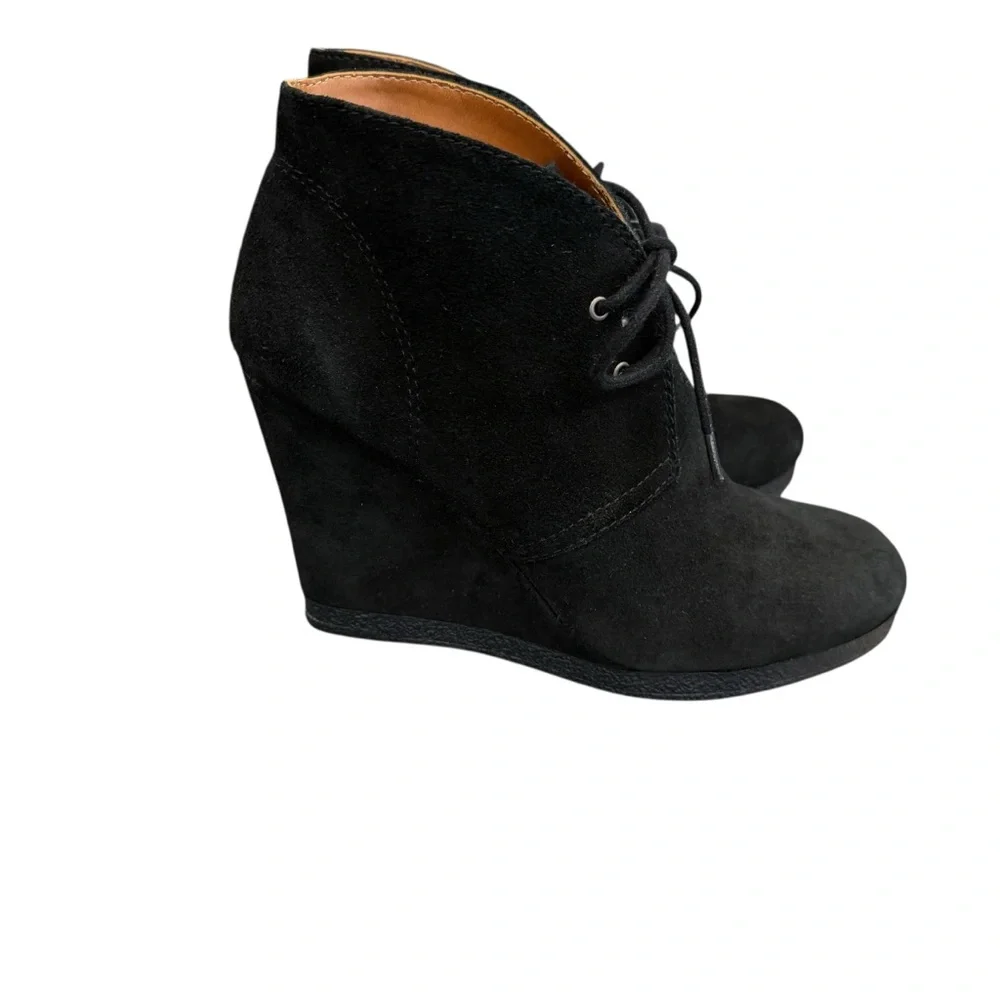 Nine West American Collection Next Win Black Suede Wedge Booties